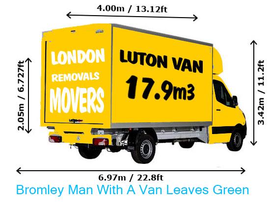 Leaves Green man with a van
